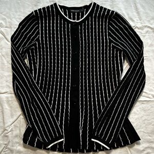 Karen Millen Black and White Button-Up Cardigan